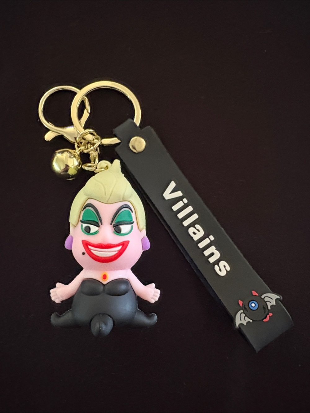 Villains Ursula Black Keychain Bag Charm with Matching Strap - Picture 1 of 2